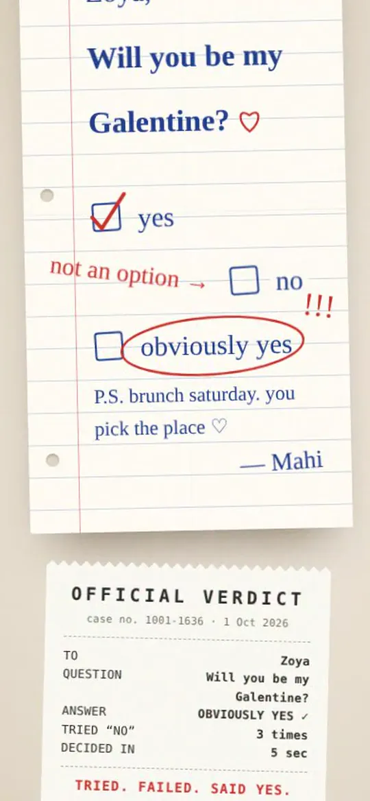 The Note opened on a phone, with the verdict receipt printed below